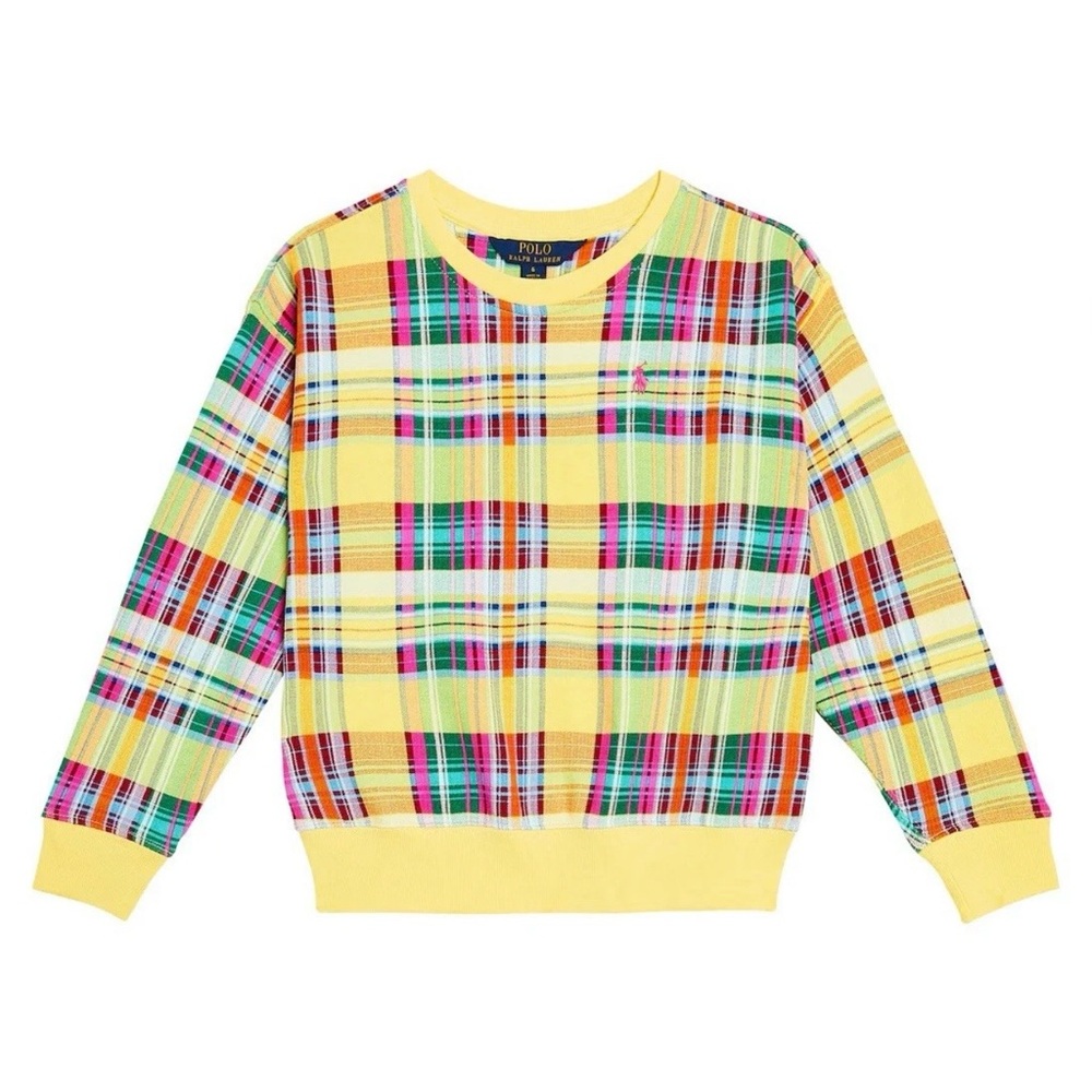 POLO by Ralph Lauren Yellow Plaid French Terry Sweatshirt (3T)